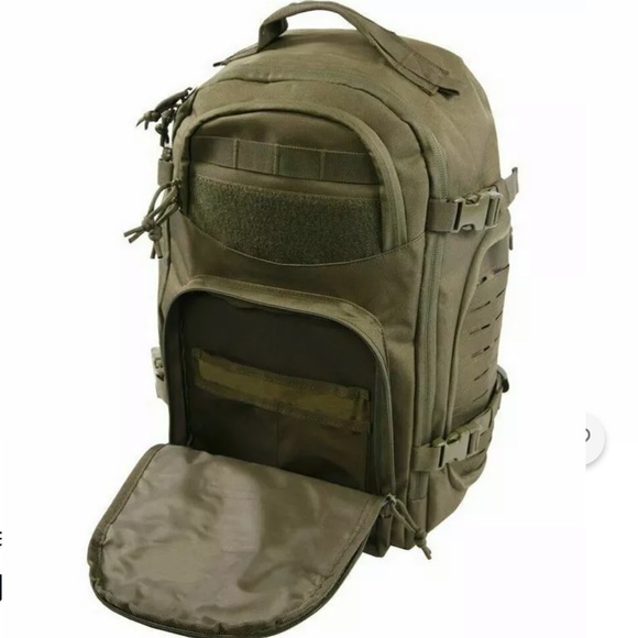 Highland Tactical Backpack MOLLE Olive Green NEW - Picture 2 of 8